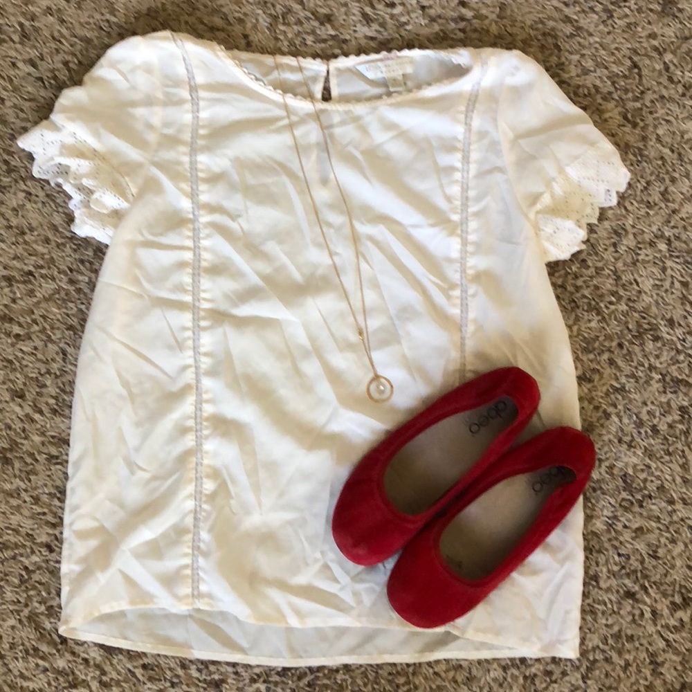 LC Lauren Conrad Runway cream blouse